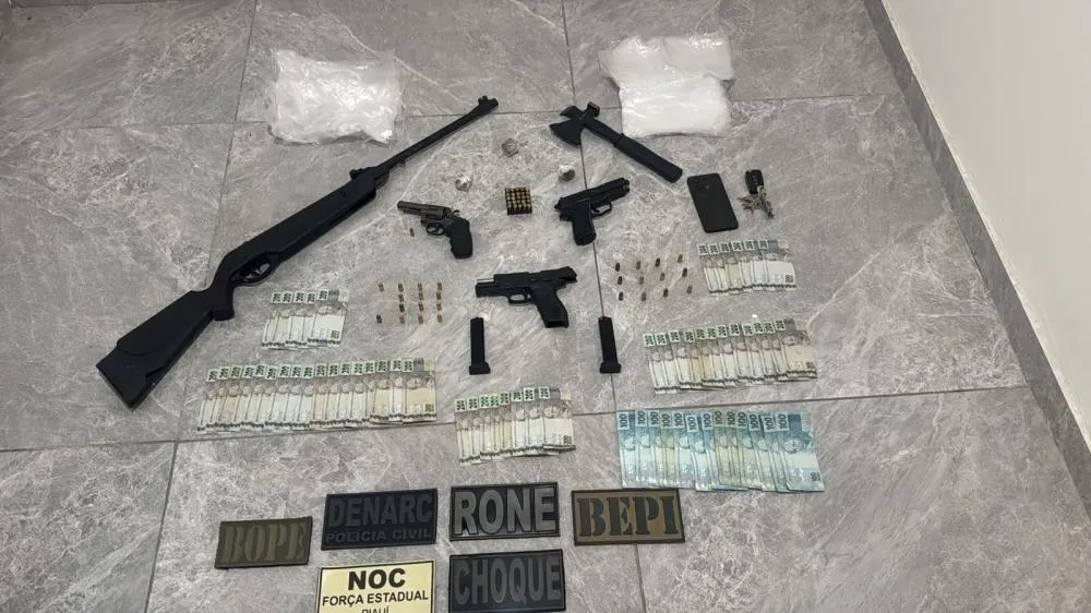 Operação conjunta em Luzilândia prende suspeitos e apreende armas e drogas