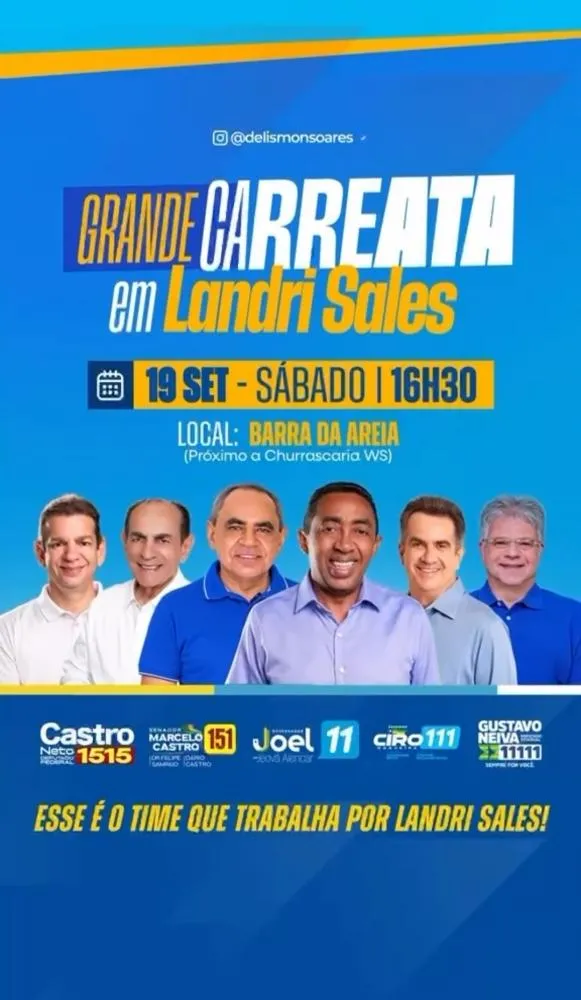 Grande carreata reuniu coligação em Landri Sales hoje