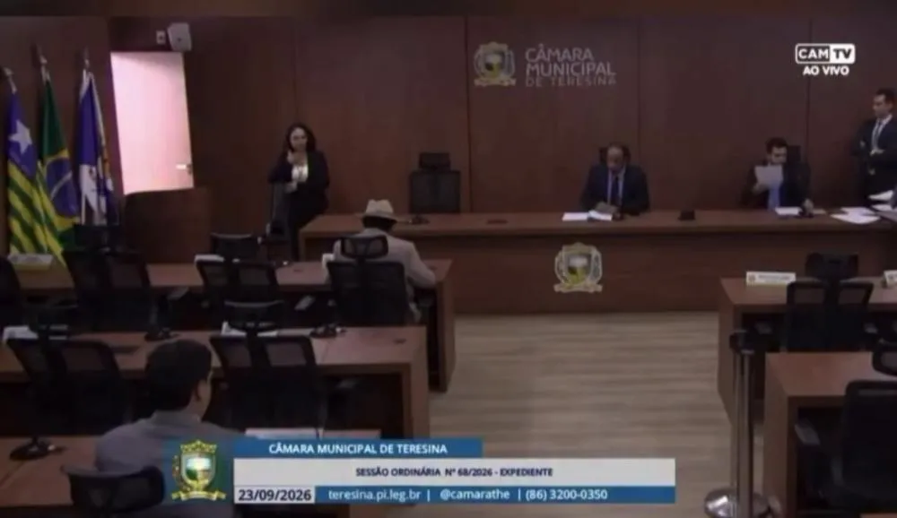 Vereadores encerram sessão na câmara de Teresina com duração de apenas 2 minutos