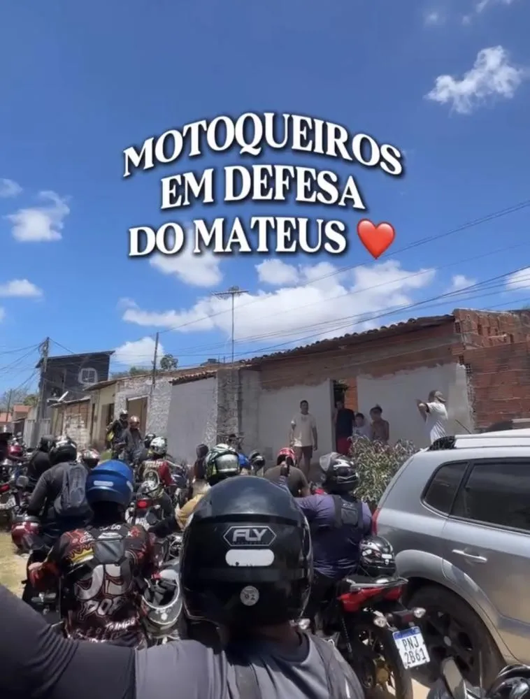 Motoqueiros unem-se em apoio a menino humilhado por blogueira em Fortaleza